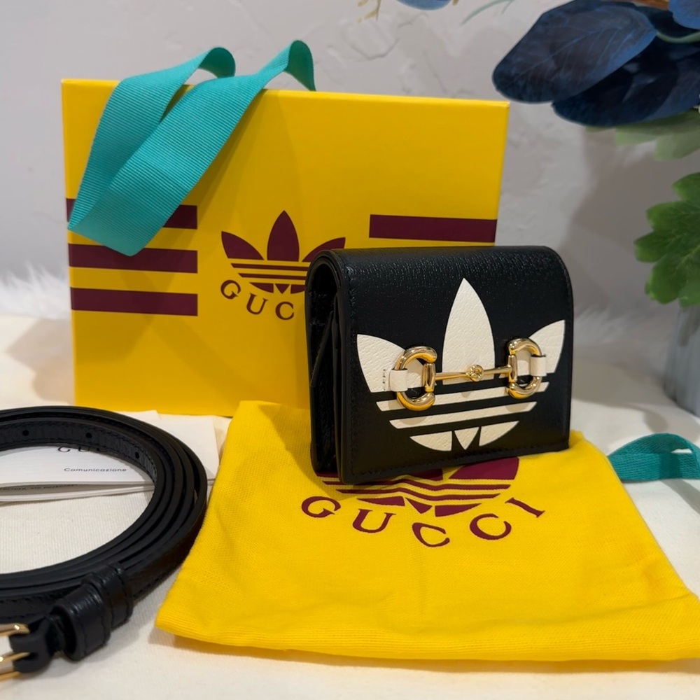 NEW✨GUCCI x ADIDAS 1955 Horsebit Wallet / Crossbody Mini Bag - Picture 6 of 16